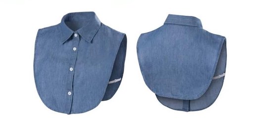 Blousekraag Dames Losse Kraag  Spijker Blauw Kraagje