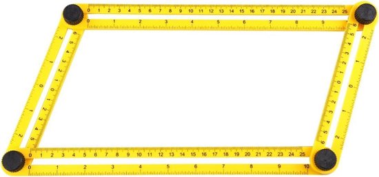 Angle-izer Meetinstrument en multi-hoeklineaal - Kunststof - Geel - Duimstok - Meetlat