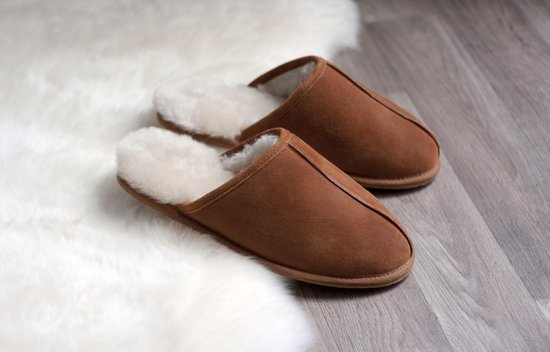 Walq Pantoffels Heren Warme Sloffen Suede Wol Maat Small 39 t/m 42