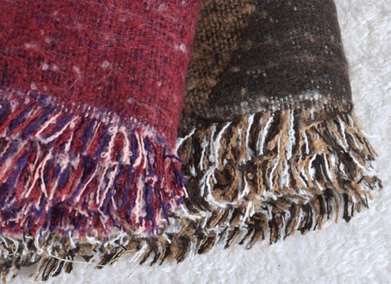 Luxury Scarf Pashmina and Wool Brown - Winter Scarf