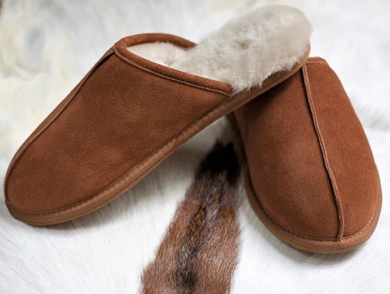 Walq Pantoffels Heren Warme Sloffen Suede Wol Maat Small 39 t/m 42