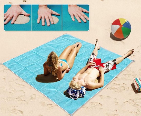 Sand-free Beach Towel XXL Format - 2x2 meters - Blue