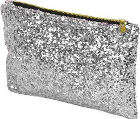 Glitter CLutch Pailletten Clutch Glitter Tasje Zilver