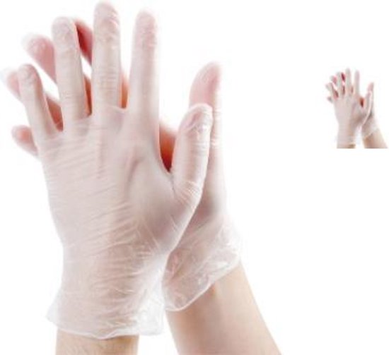 Hyp@pro® Vinyl Handschoenen PoederVRIJ CE2777 CAT III EN 455 kleur Wit MAAT L
