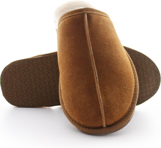 Walq Pantoffels Heren Warme Sloffen Suede Wol Maat Small 39 t/m 42