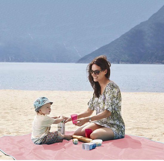 Zandvrij Strandlaken XXL Formaat - 2x2 meter - Roze