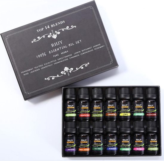 Essential Oils 100% Pure and Natural - 14 parts - Suitable for Aroma Diffuser| Essential Oil Set