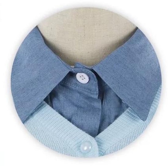 Blousekraag Dames Losse Kraag  Spijker Blauw Kraagje