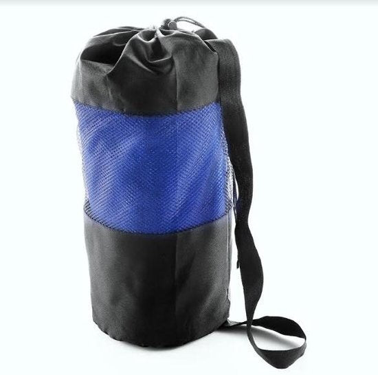 Microfibre beach towel - Handy carrying bag - Fine terry cloth - 180x90cm - Blue