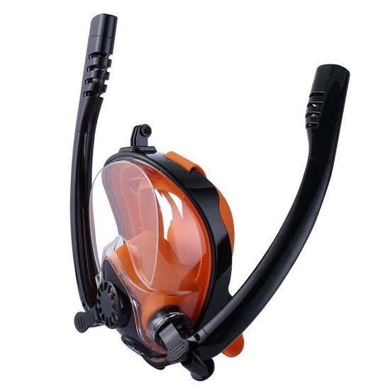 Duikmasker - Snorkelmasker - Fullface masker - Zwart/Oranje