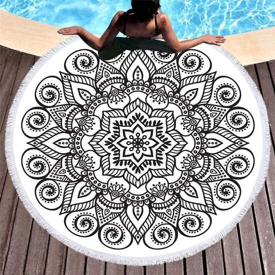 Boho strandlaken Microvezel Roundie Strandkleed Hippie - 160 x 160 cm