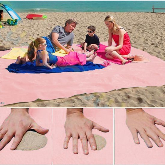 Zandvrij Strandlaken XXL Formaat - 2x2 meter - Roze