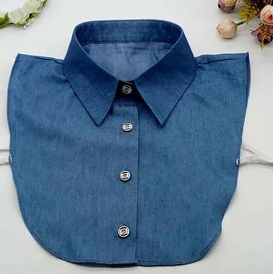 Blousekraag Dames Losse Kraag  Spijker Blauw Kraagje