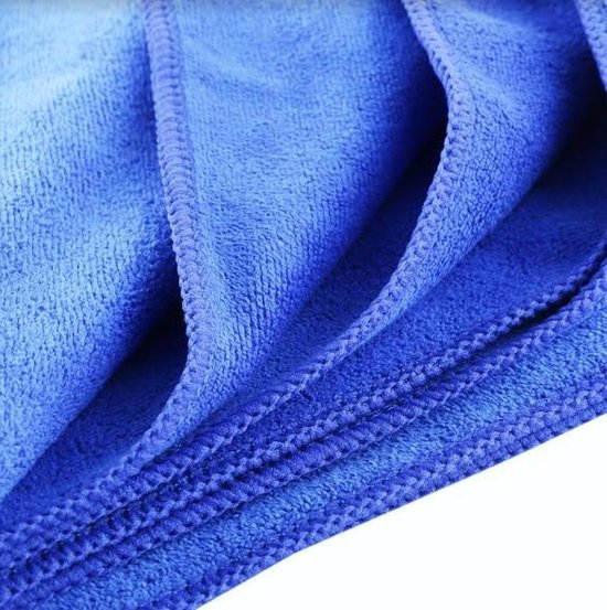 Microfibre beach towel - Handy carrying bag - Fine terry cloth - 180x90cm - Blue
