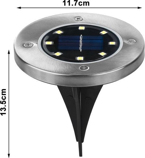 4x LED Grondspots Solar Tuin Set- Tuinverlichting - Zonne Energie - Waterdicht - Milieuvriendelijke verlichting