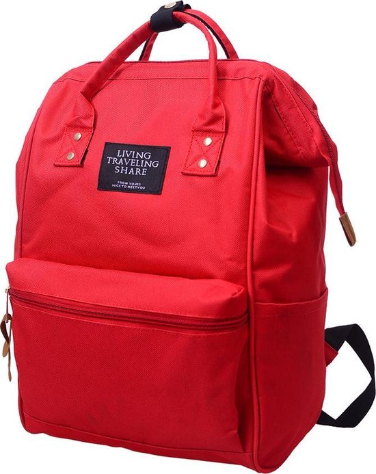 Hippe Rugtas Ruime Rugzak Schooltas -Rood