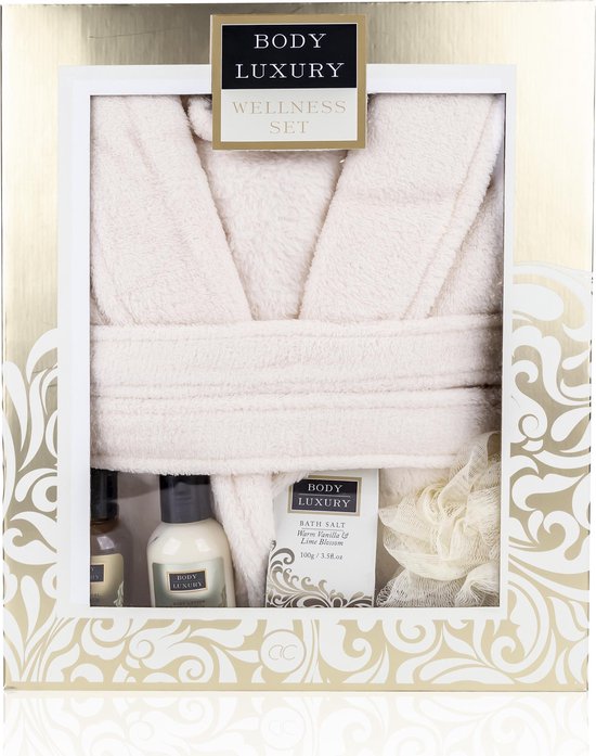 Kerstpakket  Wellness Set   Body Luxury in cadeauverpakking!  Badjas  Badzeep  Handcrème