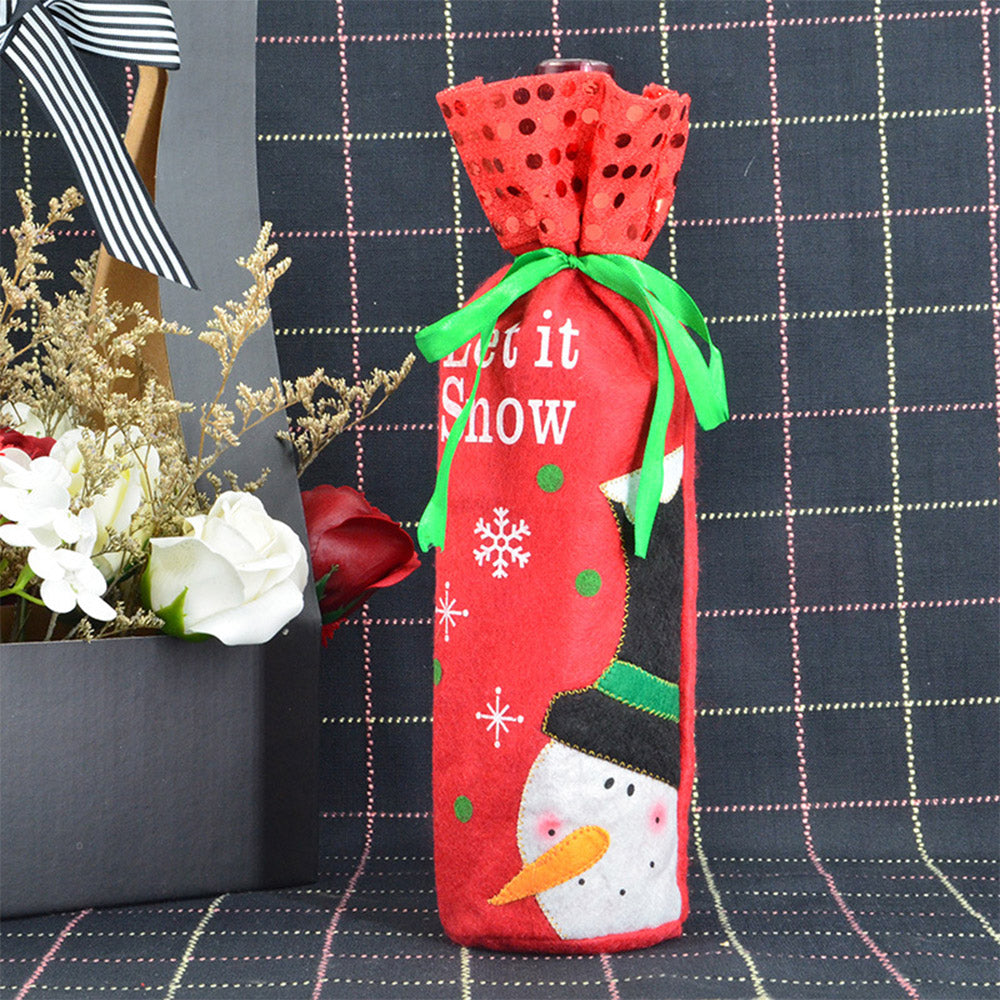 2-Pack Wijnfles hoesjes kerst