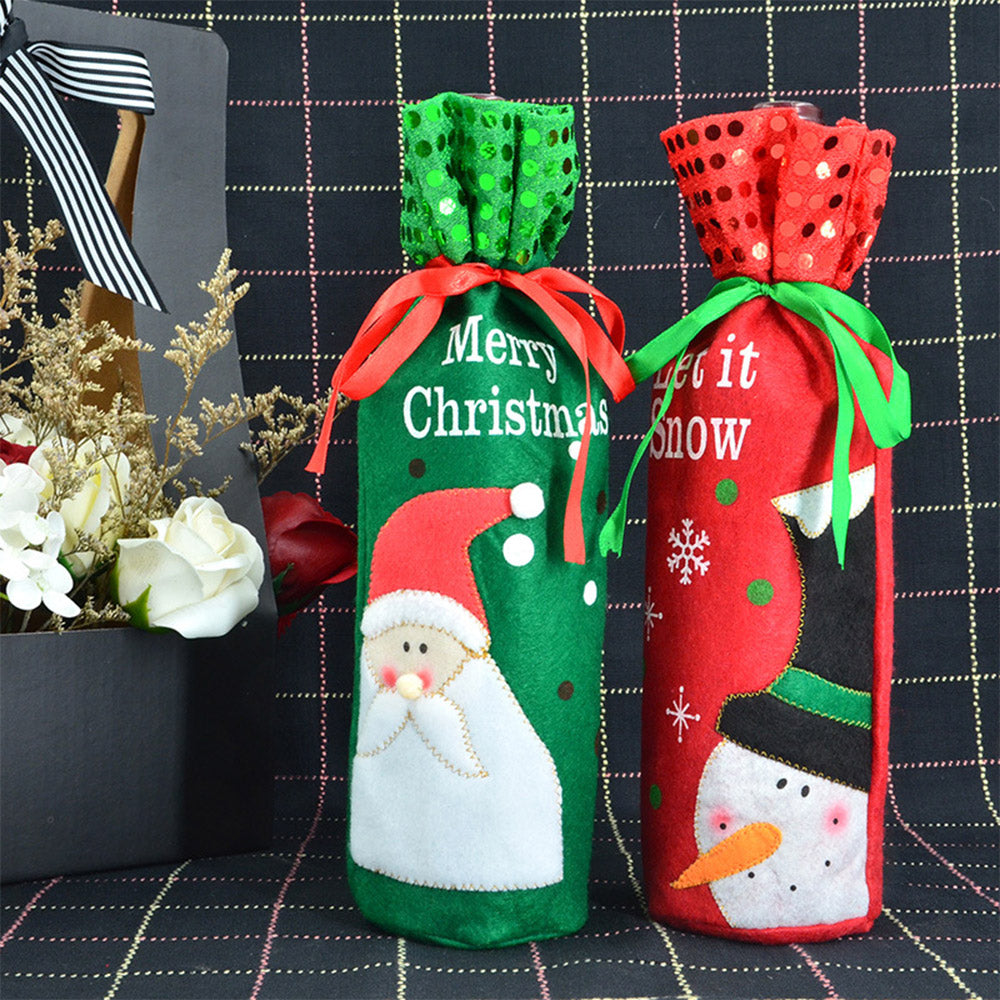 2-Pack Wijnfles hoesjes kerst