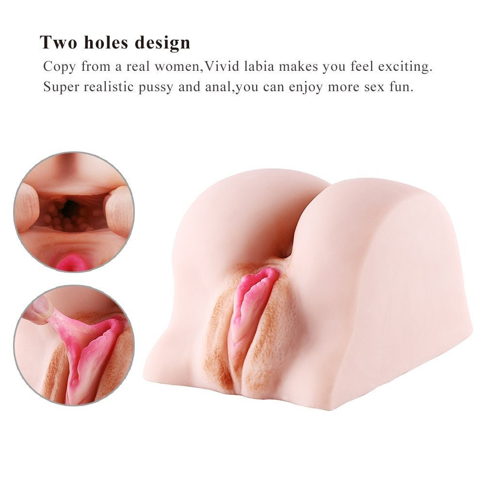 3D Realistische Vagina & Anus Handformaat Seksspeeltje voor Mannen Kunstvagina
