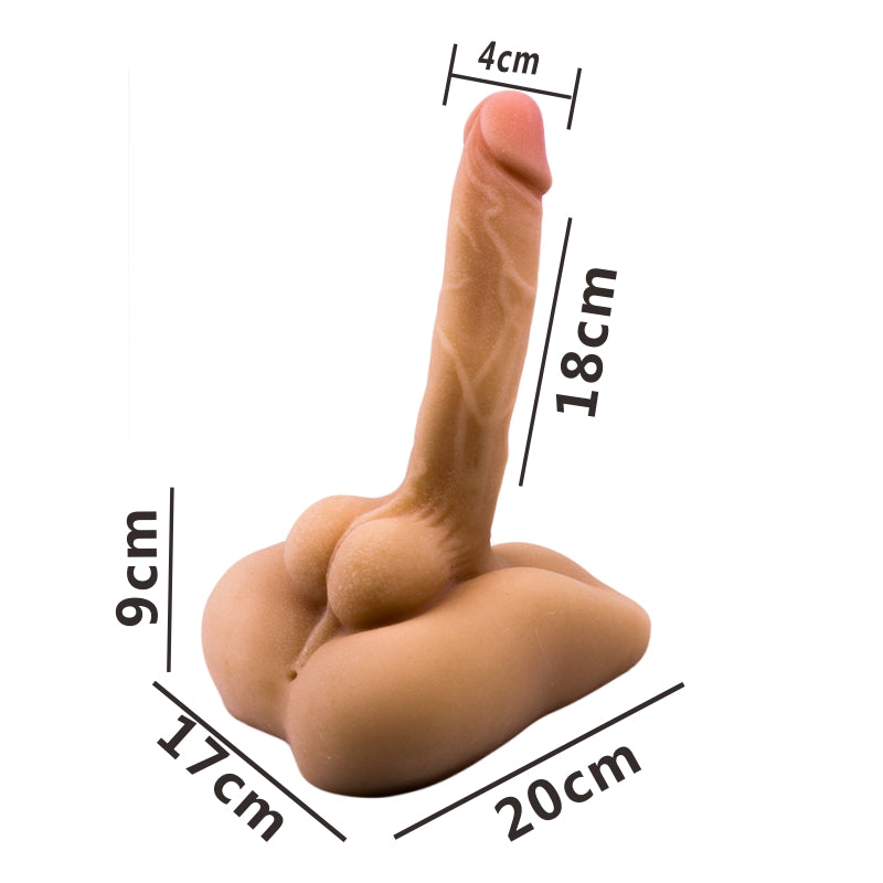 Penis Masturbator Flexibele Dildo met Anus Nude