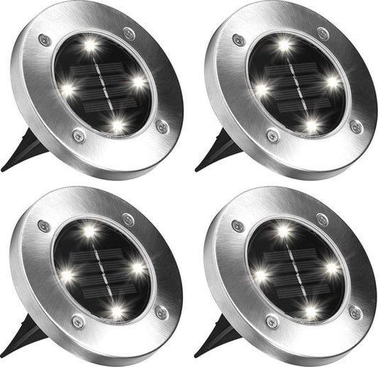 LED Solar Grondspots - 4 stuks - Zonne Energie - Tuinverlichting