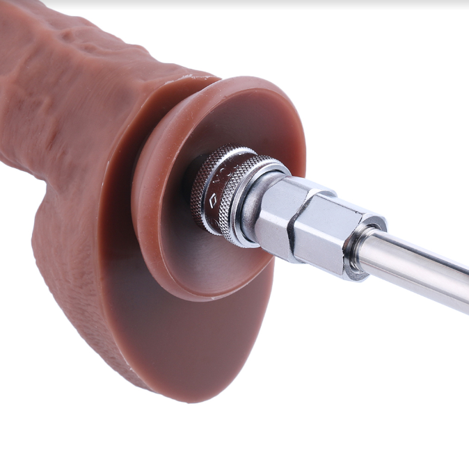 Hismith Premium - 25cm Lange Dikke Grote Dildo Bruin met Quick Air Connector TEKST