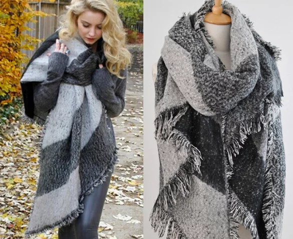 Pashmina Style Sjaal Shawl Grijs