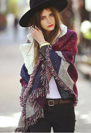 Luxe Sjaal Pashmina en Wol Paars - Wintersjaal