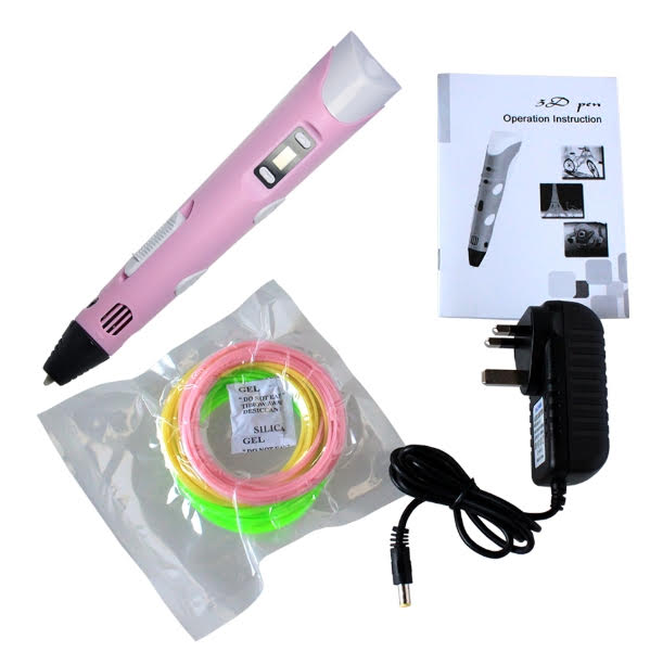3DPrint Pen LCD Screen With Filaments- Pink