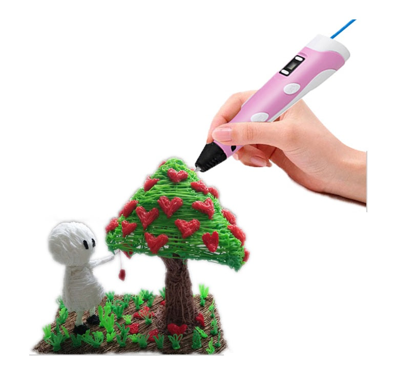 3DPrint Pen LCD Screen With Filaments- Pink