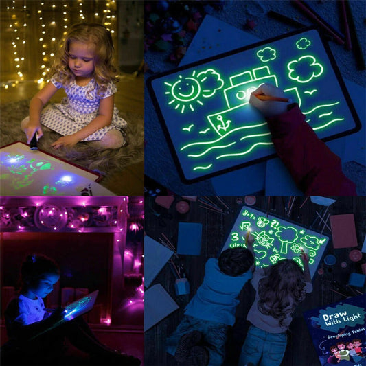 Glow In The Dark Tekenbord - Tekenen met licht GROOT A3 formaat