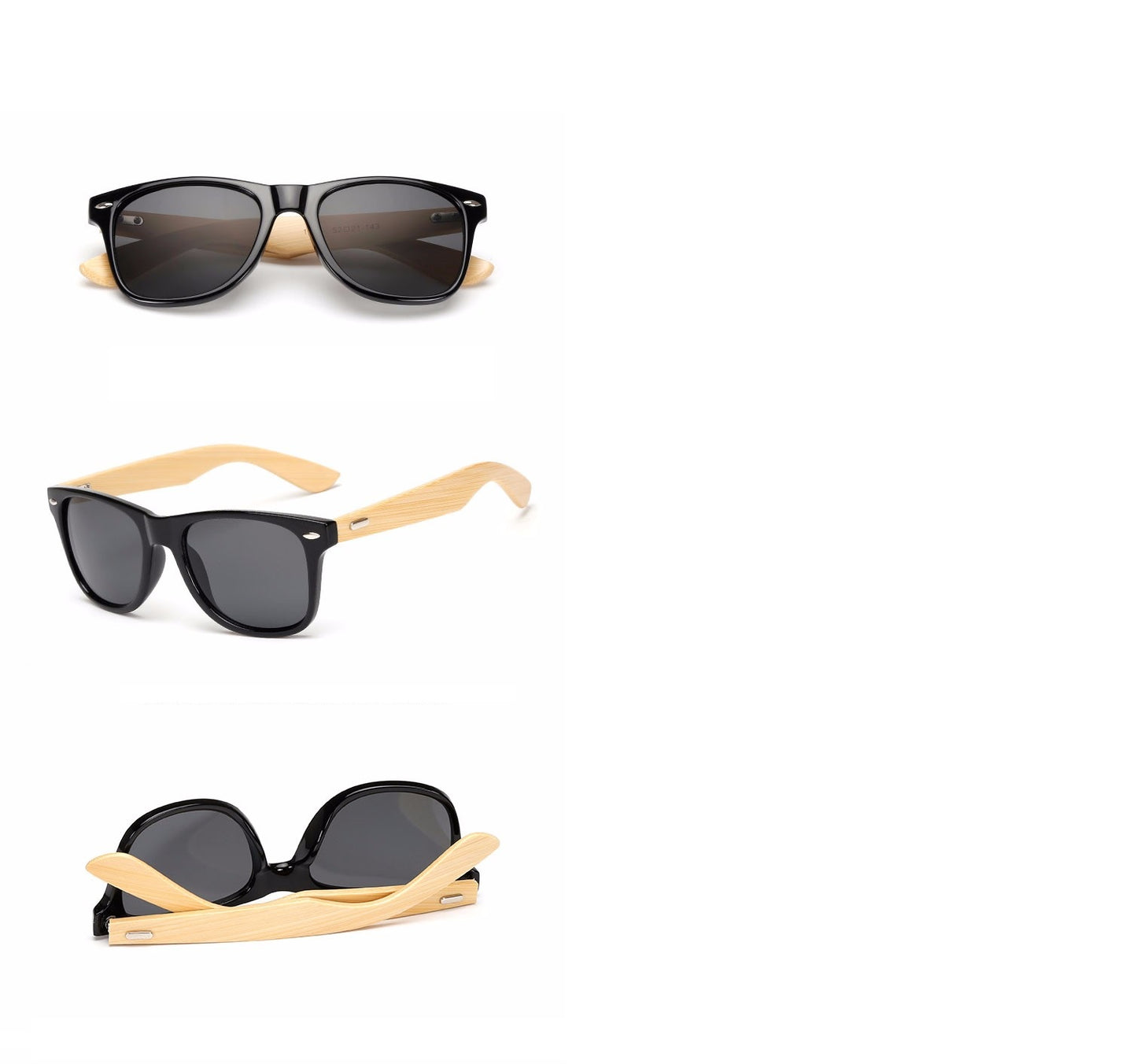 Woody zonnebrillen zwart. Steel de show met deze bamboe glasses!
