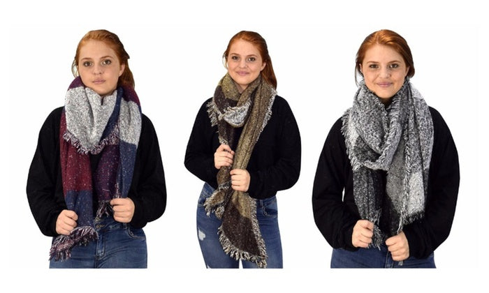Luxe Sjaal Pashmina en Wol Paars - Wintersjaal