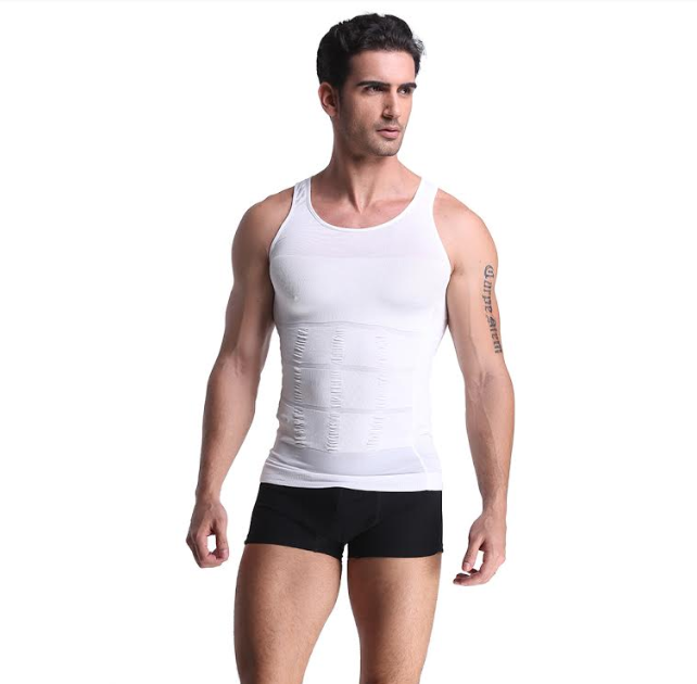 Slimming shirt - Afslank shirt - Figuur corrigerend shirt - Mannen - Wit L/XL