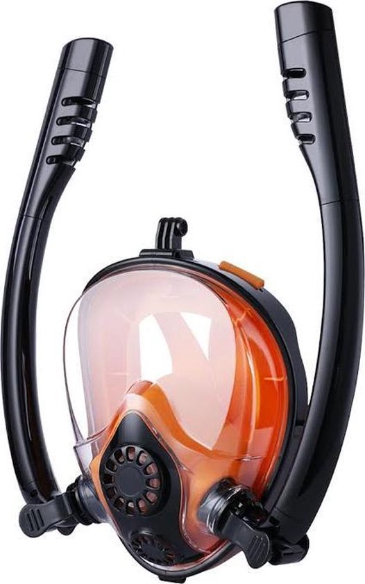 Duikmasker - Snorkelmasker - Fullface masker - Zwart/Oranje