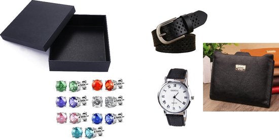 Lederen Riem Fashion Pakket Deluxe Horloge Riem Sieraad Portefeuille