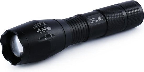 Military Flashlight Deluxe Set 2 Flashlights Extremely Bright 5 x Zoom Function - Belt Holster