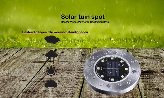 4x LED Grondspots Solar Tuin Set- Tuinverlichting - Zonne Energie - Waterdicht - Milieuvriendelijke verlichting