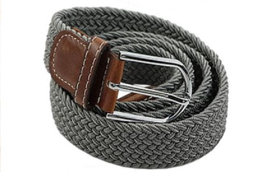Elastic Woven Belt Braided Belt Stretchable Gray