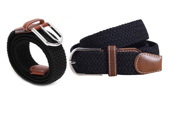Elastic Woven Belt Braided Belt Stretchable Black