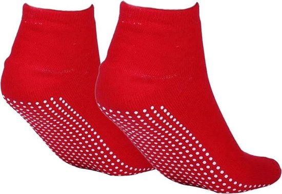 Grips Socks Anti slip sokken Sokken met Grip  S/M Rood