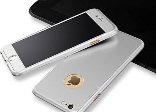 foonhoesje  Telefooncase Tempered glass  iPhone 7+ zilver - 360 case