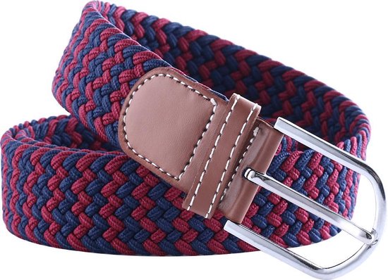 Elastic Woven Belt Braided Belt Stretchy Red/Blue