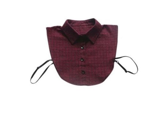 Blouse Collar Loose Collar Collar - Red checkered