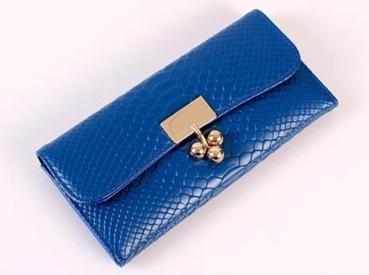 Luxury Leather Wallet Ladies - Blue