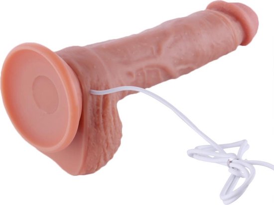 Rotating Dildo - Dildo Rotates &amp; Vibrates - With remote control - With suction cup - 22.5 cm