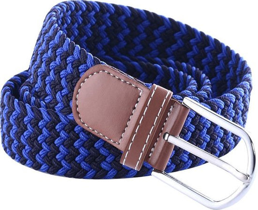 Elastic Woven Belt Braided Belt Stretchable Black/Blue