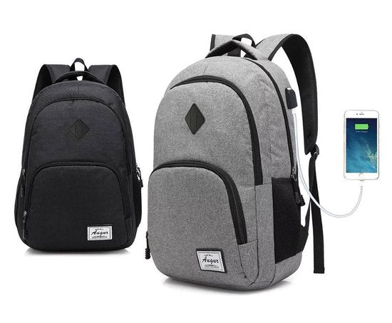 Backpack with USB - Black