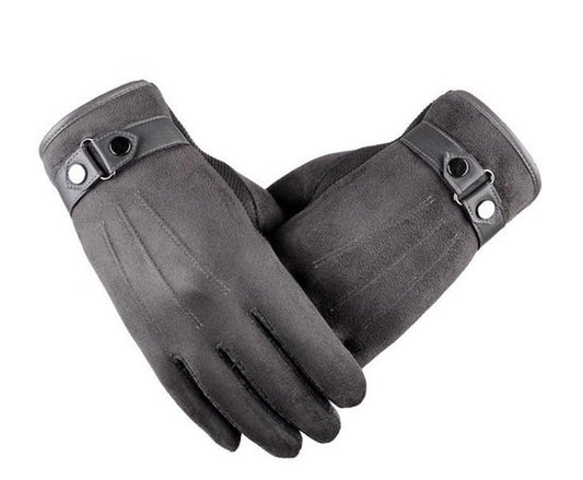Touch Gloves Touchscreen operation Suede Gray